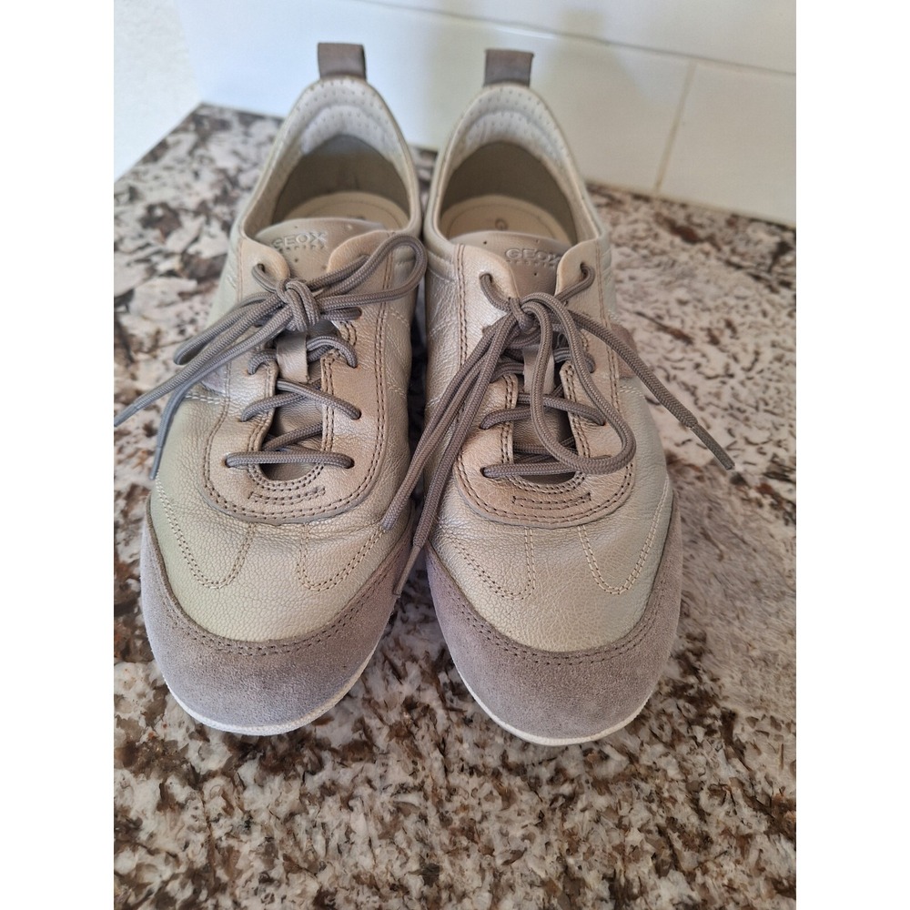 Geox‎ women's gray leather sneakers size 38/7.5 US